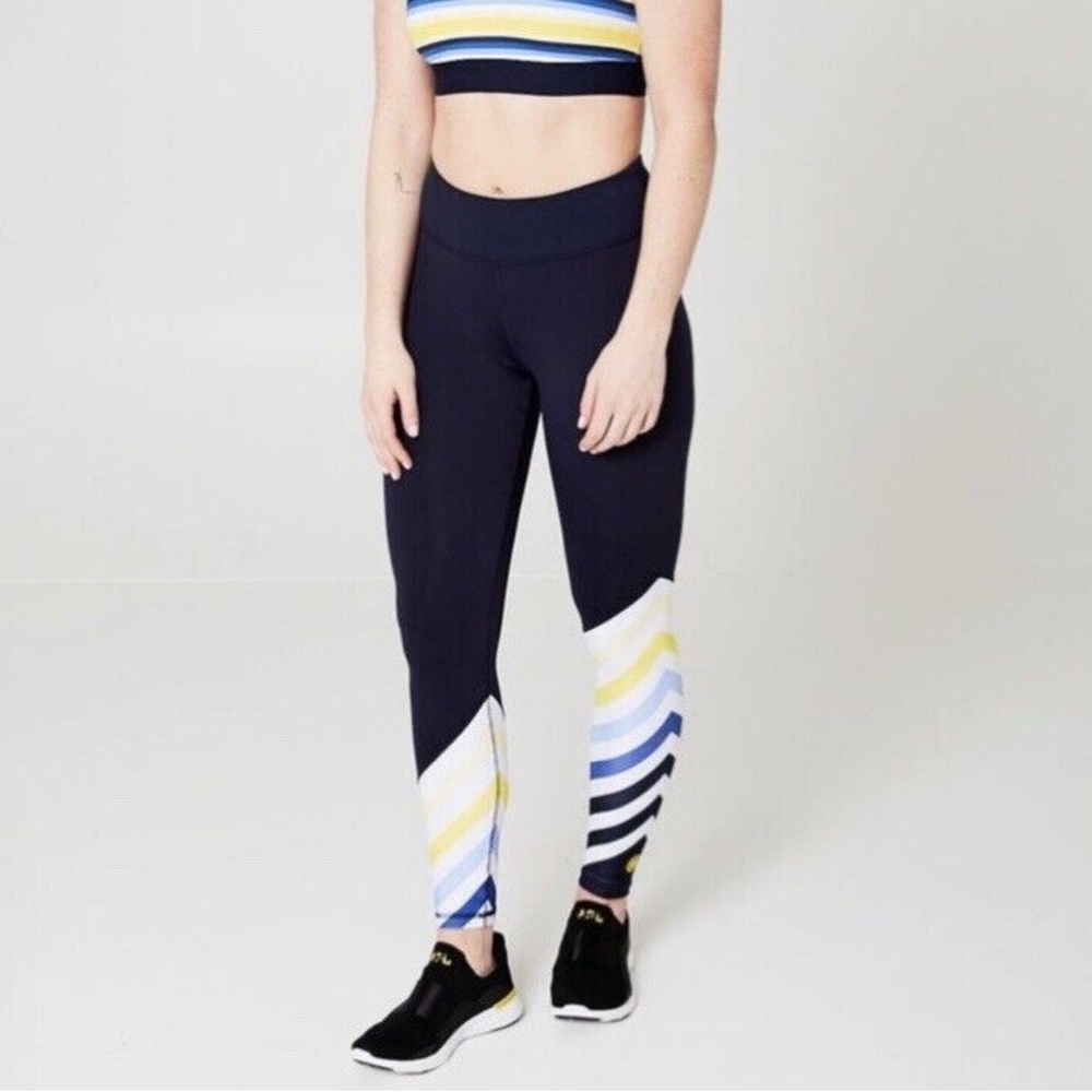 SoulCycle Tory Burch Sport Diagonal Stripe Leggings